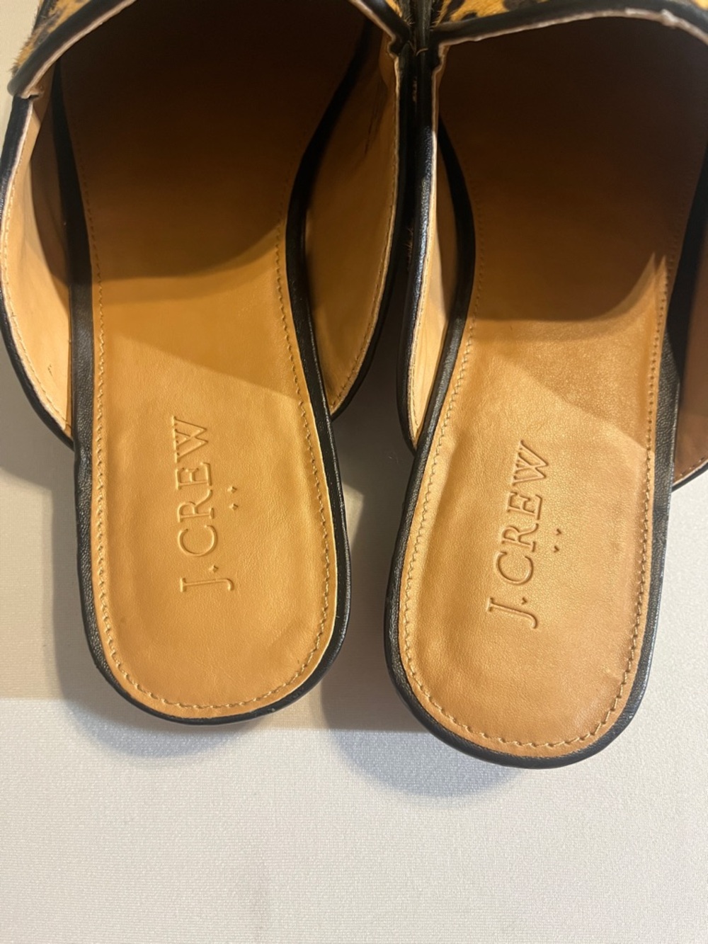 J. Crew Leopard-Print Haircalf Slip-On Loafers in Tan and Black - Picture 2 of 7